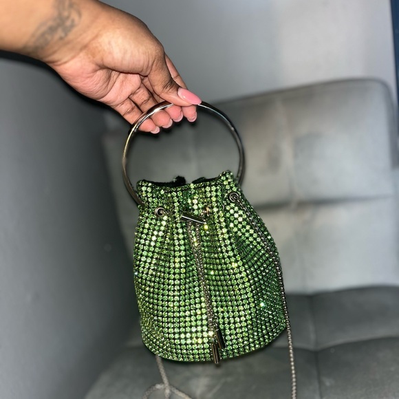 Green Rhinestone Bucket Bag - Picture 4 of 5